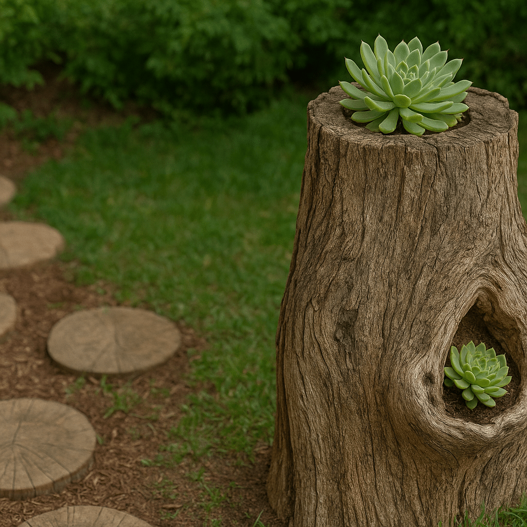 Troncos secos: ideas para decorar tu jardín