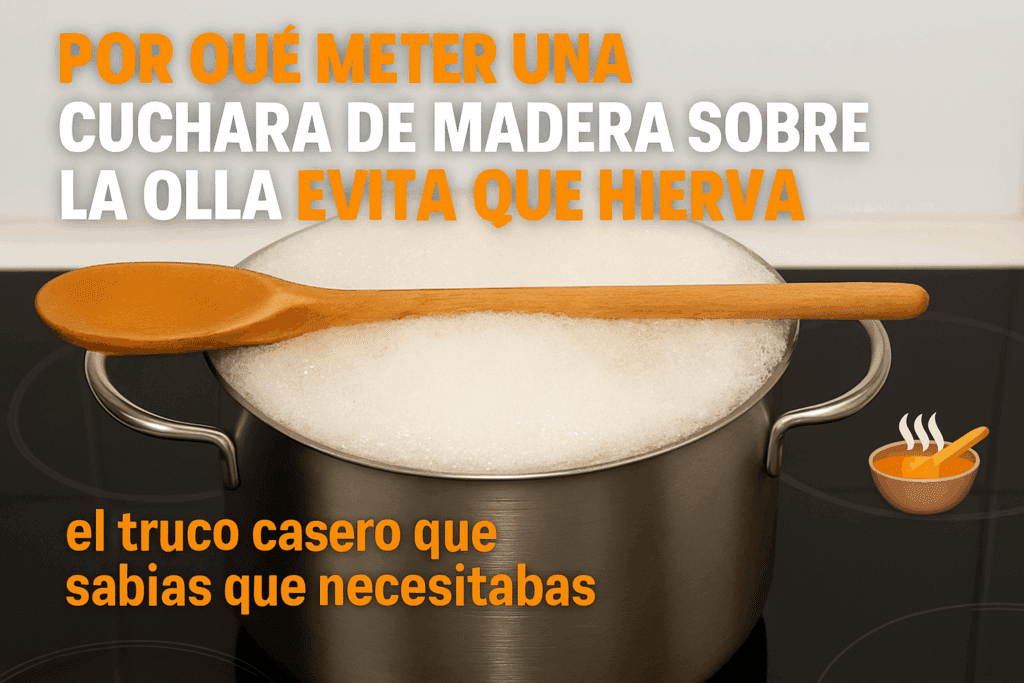 🟤 Por qué meter una cuchara de madera sobre la olla evita que hierva: el truco casero que no sabías que necesitabas 🍲🥄