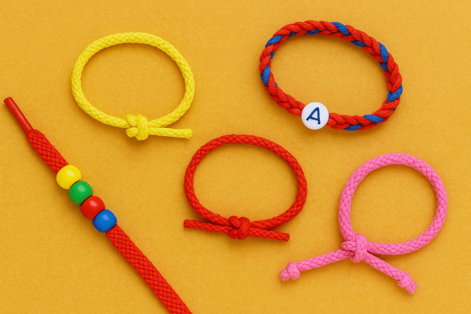 Cordones viejos como pulseras infantiles