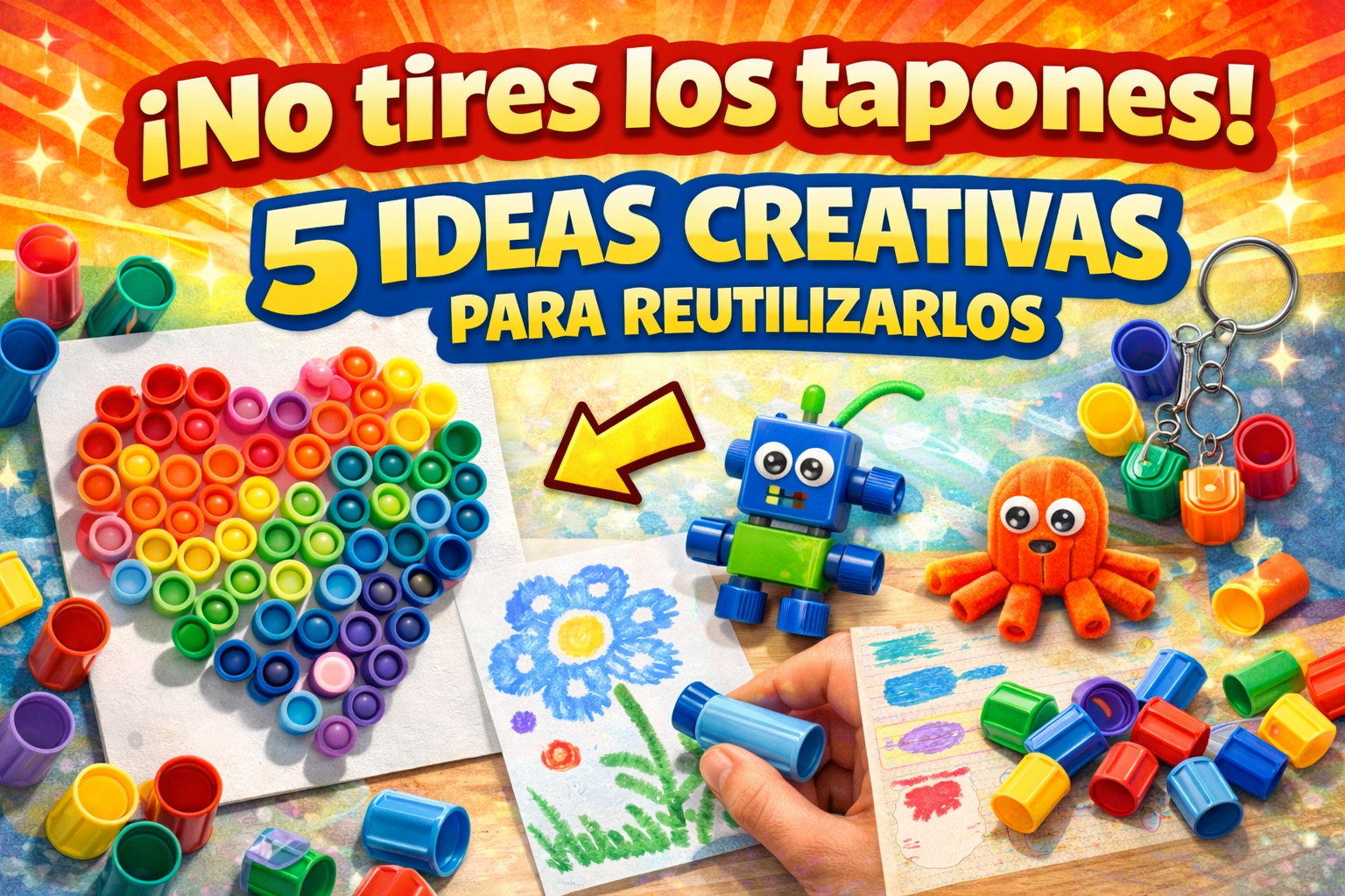 Tapones de rotuladores: &uacute;salos en manualidades