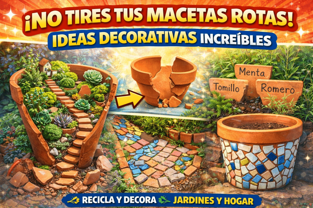 Macetas rotas: ideas decorativas increíbles