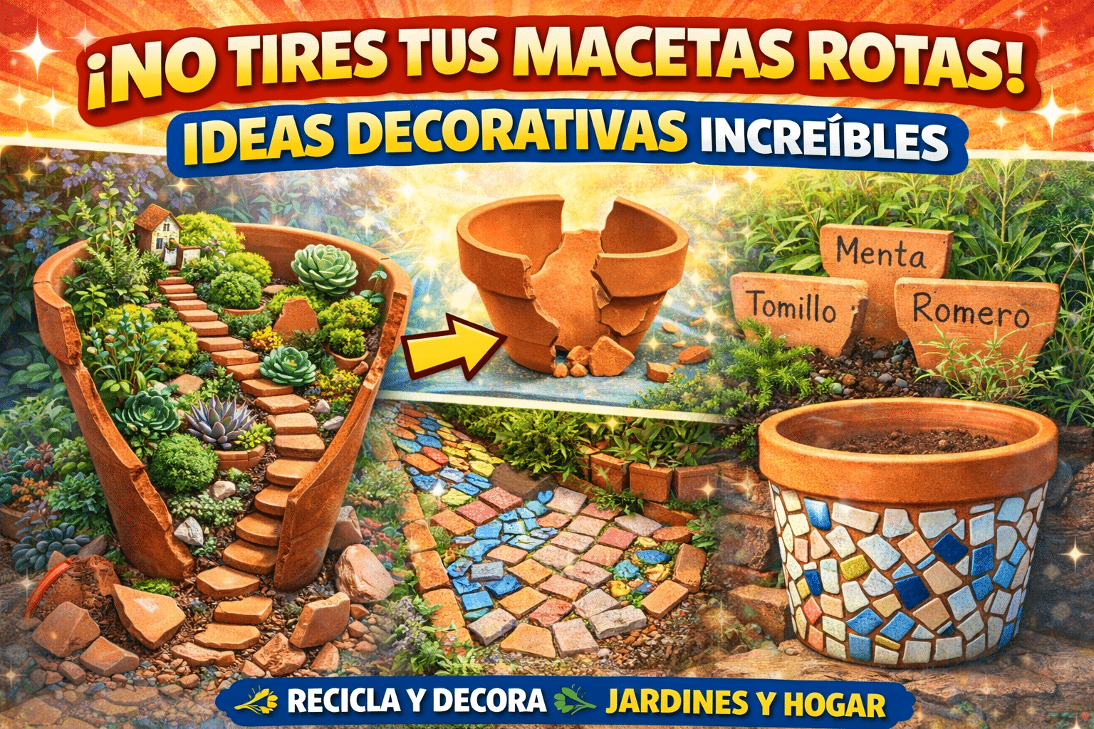 Macetas rotas: ideas decorativas incre&iacute;bles